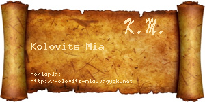 Kolovits Mia névjegykártya